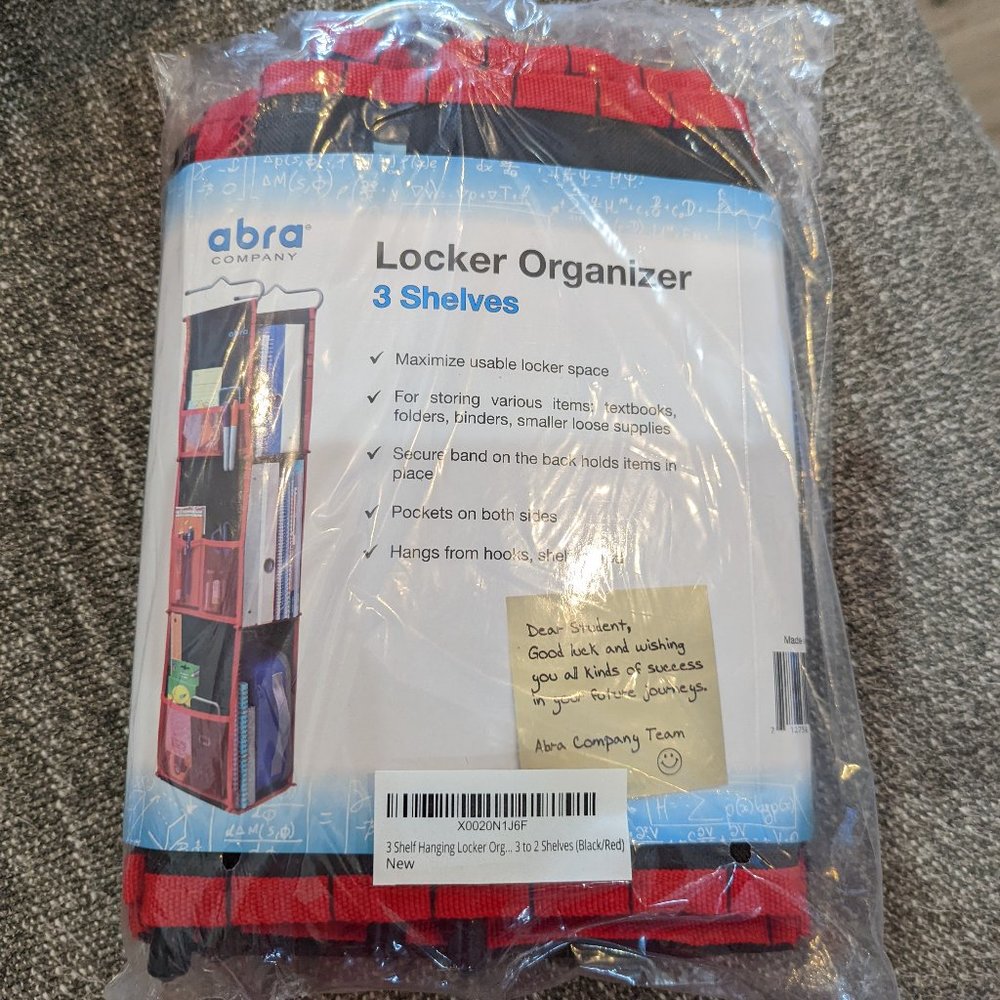 3 Shelf Hanging Locker Organizer Red/Black